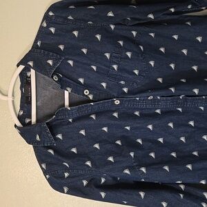 The Limited | Chambray Sailboat Button Down Top Size Small